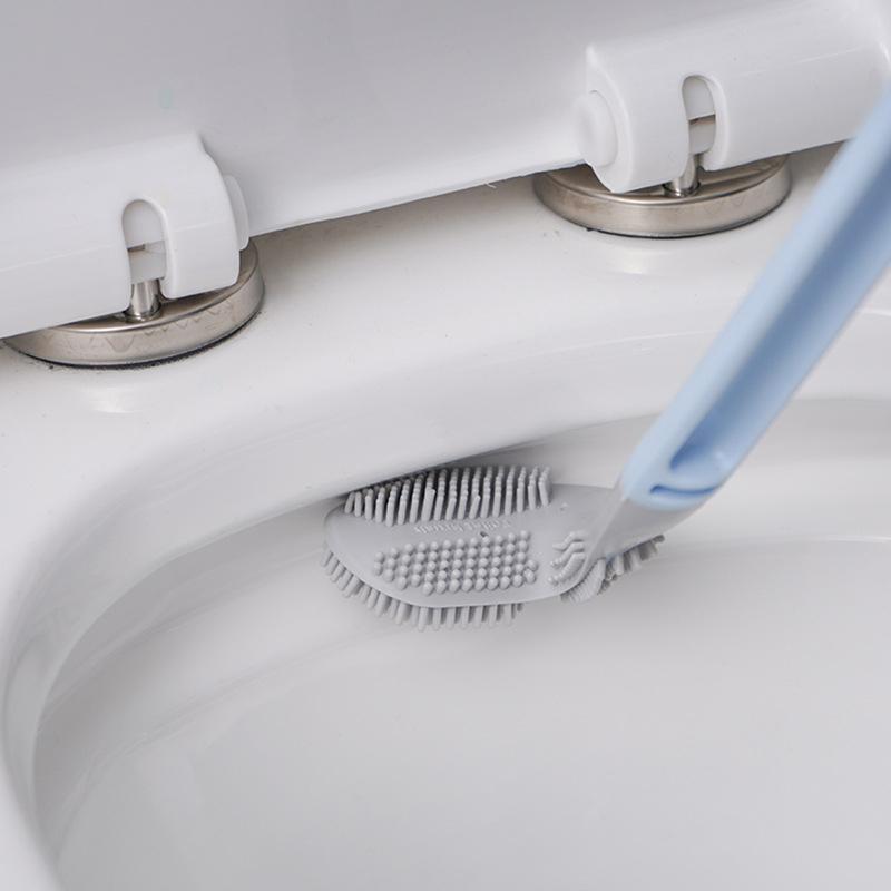 Flexible Silicone Golf Toilet Brush with Long Handle and Wall Mount