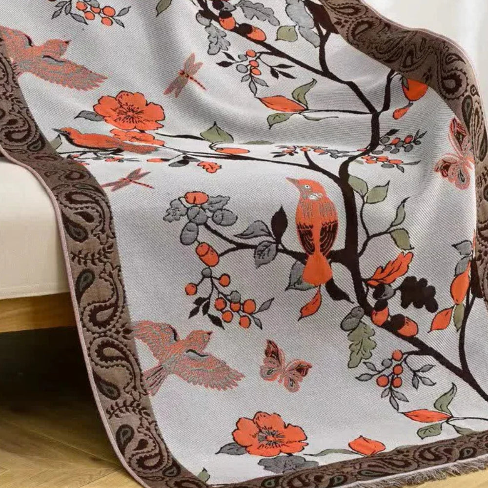 Cotton Bird and Floral Bath Towel