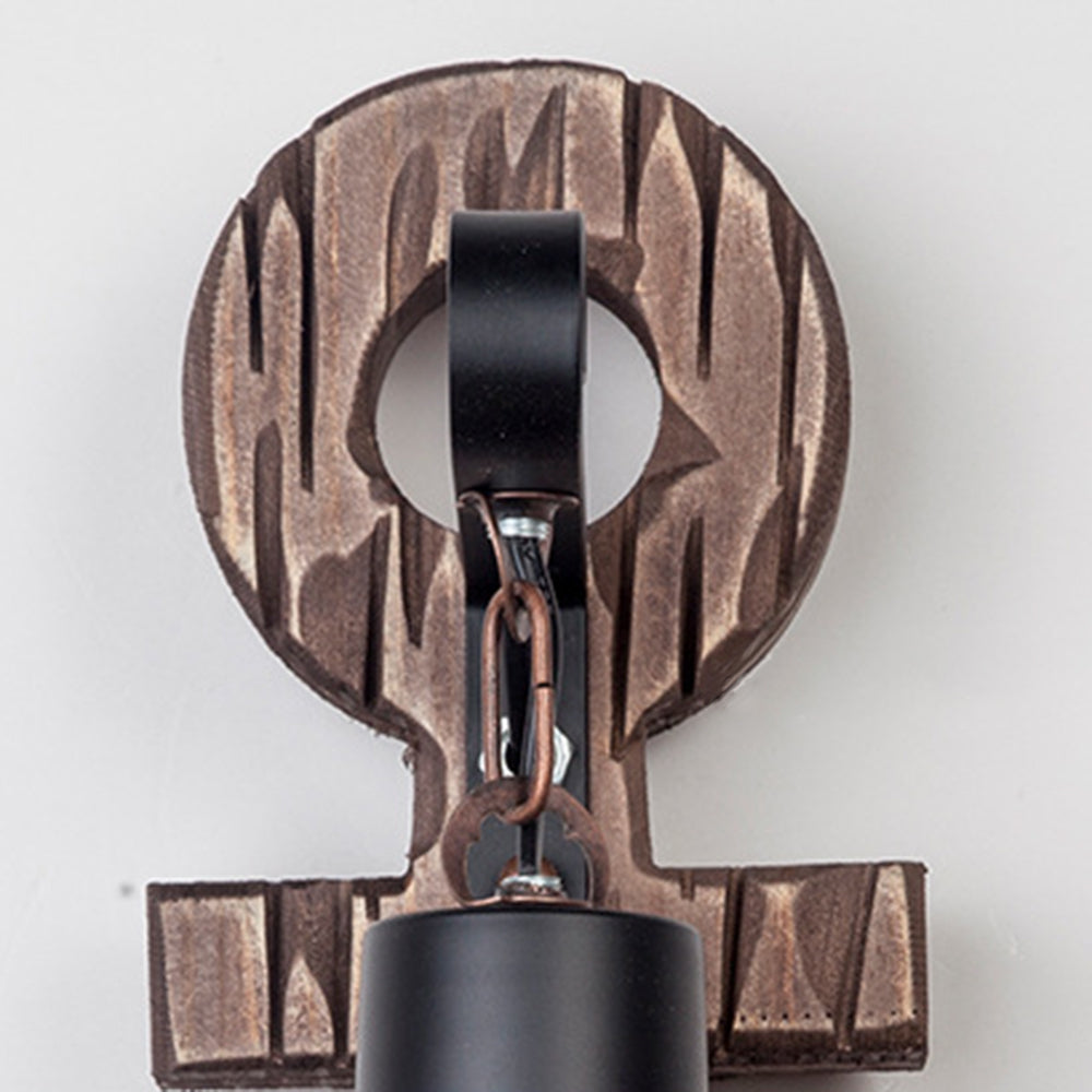 Vintage Anchor LED Wall Light - Industrial Metal and Wood Design