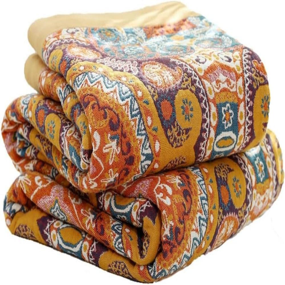 Cooling Boho Reversible Blanket with Cotton and Cooling Fibers