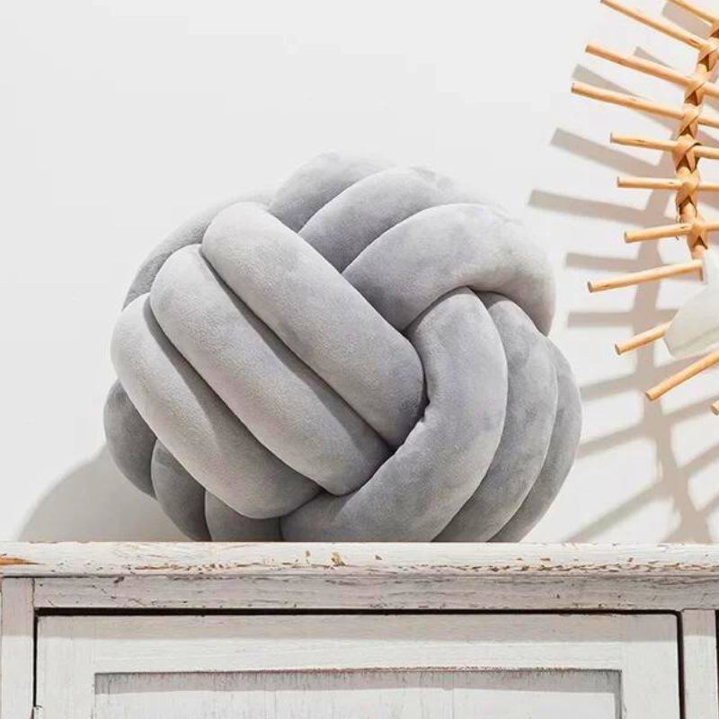 Scandinavian Velvet Knot Cushion with Plush Filling