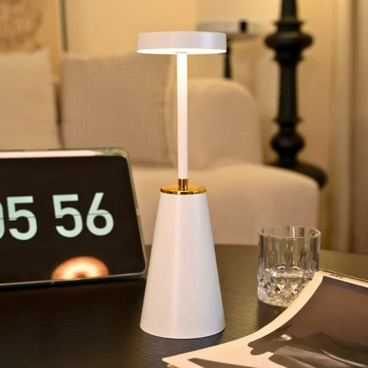 Rechargeable Wireless Metal Table Lamp with Adjustable Brightness