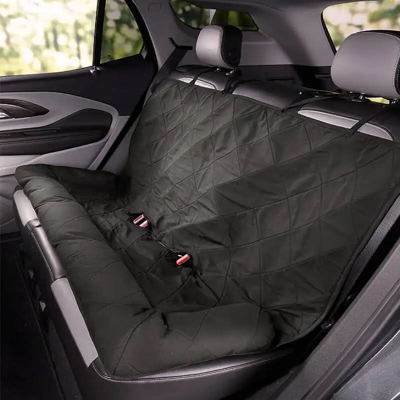 Waterproof Dog Rear Seat Cover with Non-Slip Checkered Design