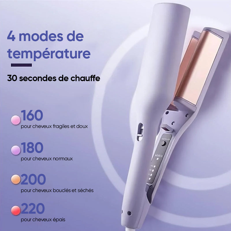 French Wave Hair Curler with Anti-Burn Design and Smart Temperature Control