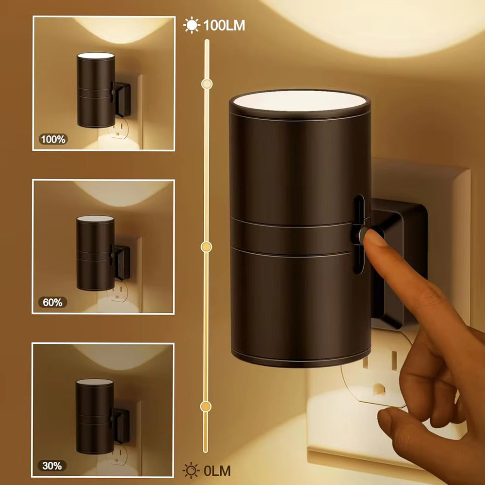 Dimmable Plug-In LED Night Light with Sensor 3000K Warm Glow