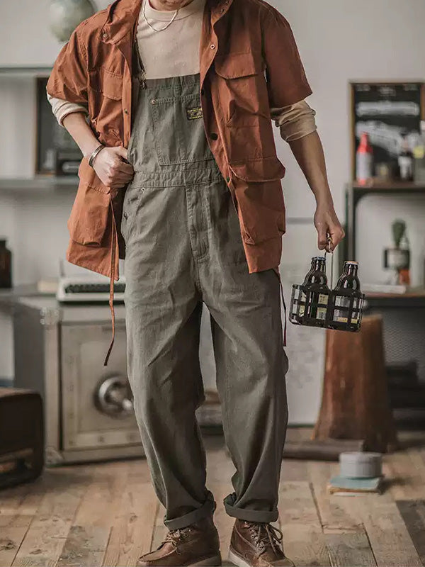 Slim Fit Cotton Duck Chore Overalls with Pockets