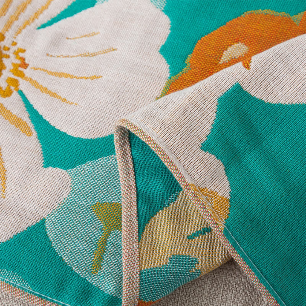 Tropical Floral Cotton Gauze Bath Towel
