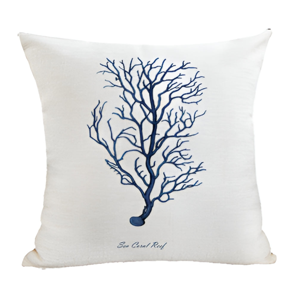 Ocean Treasures Embroidered Coastal Cushion Cover