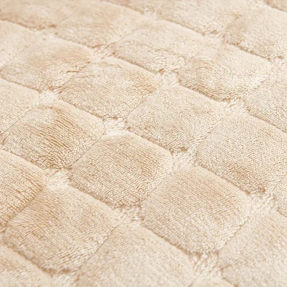 Velvet Grid Recliner Cover - Soft Microfiber Non-Slip Protector