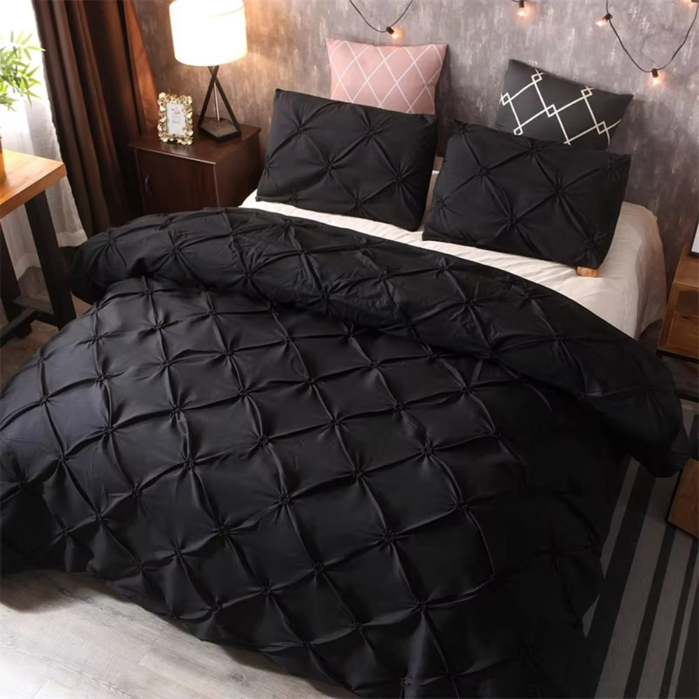 Pintuck Duvet Cover Set in Soft Microfiber - 3 Piece