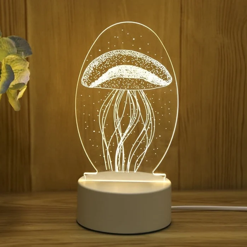 3D Acrylic Night Light with LED Color Options