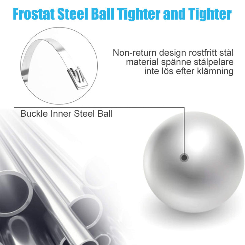 Stainless Steel Tension Straps with Reinforced Buckles - 100 pcs