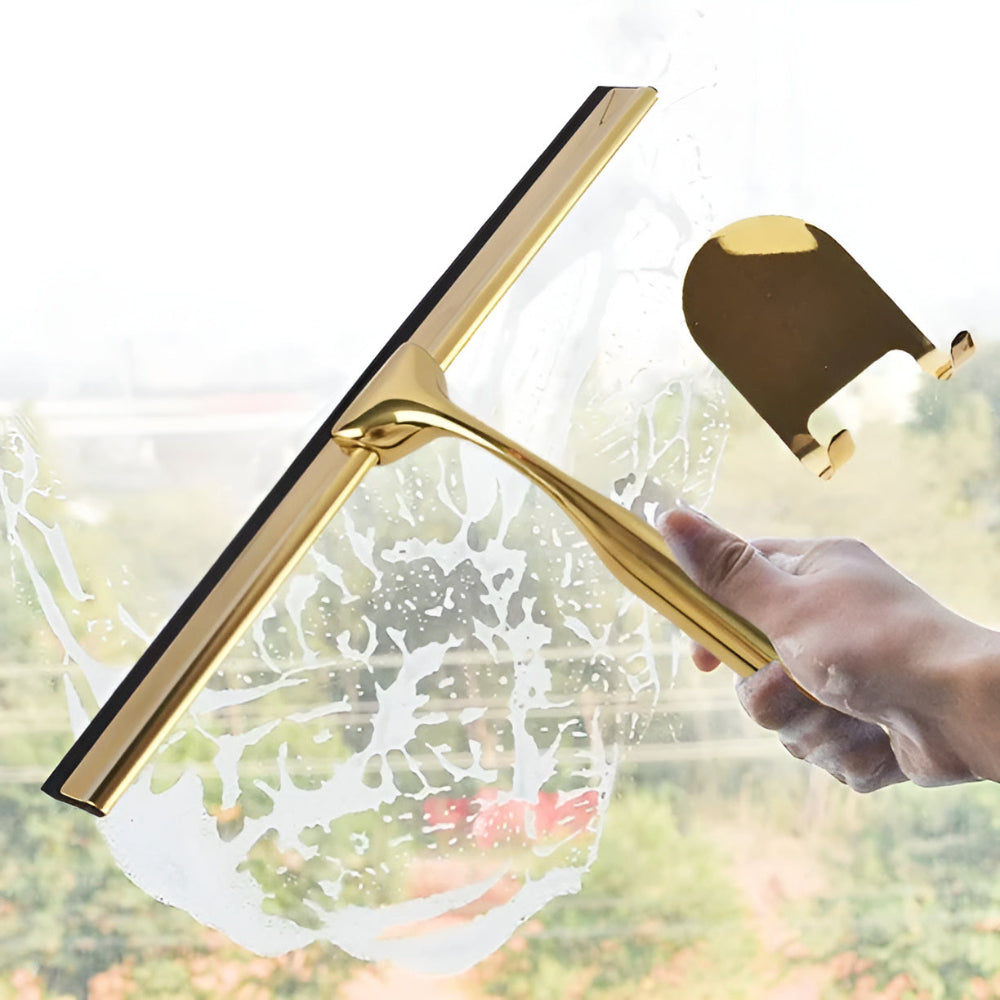 Gold Stainless Steel Squeegee with Ergonomic Handle