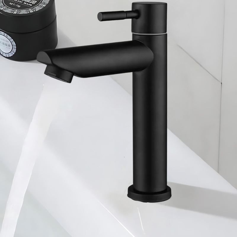 Brushed Gold and Black Single Handle Bathroom Faucet