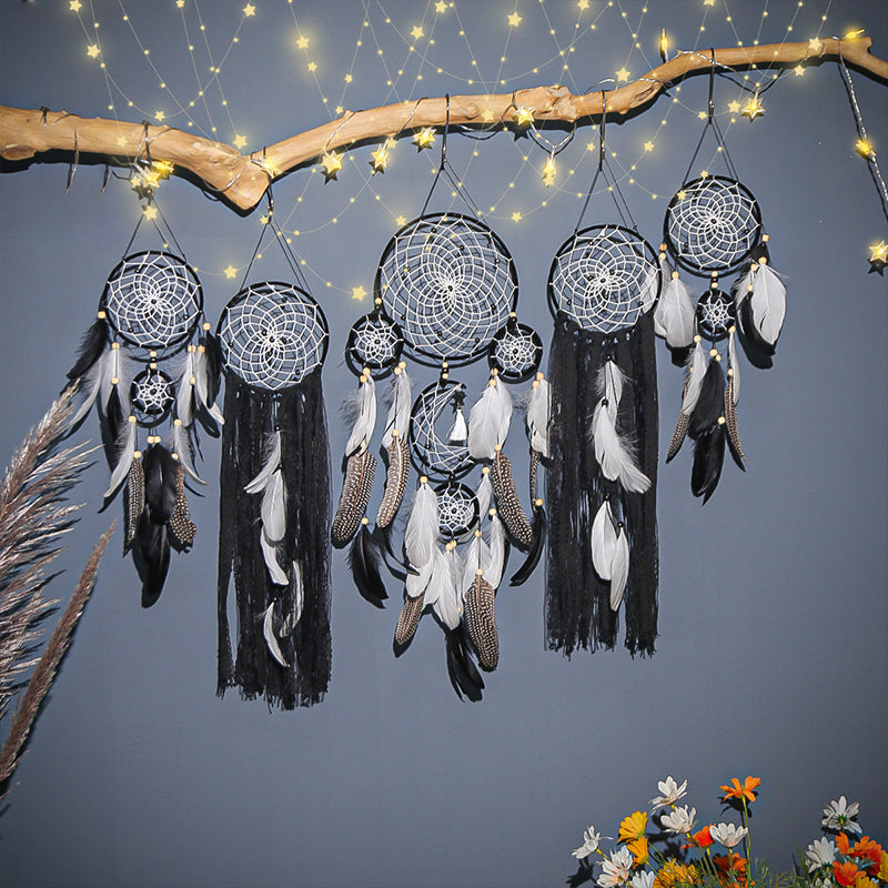 Moon and Stars Dream Catcher Set with Photo Clip String