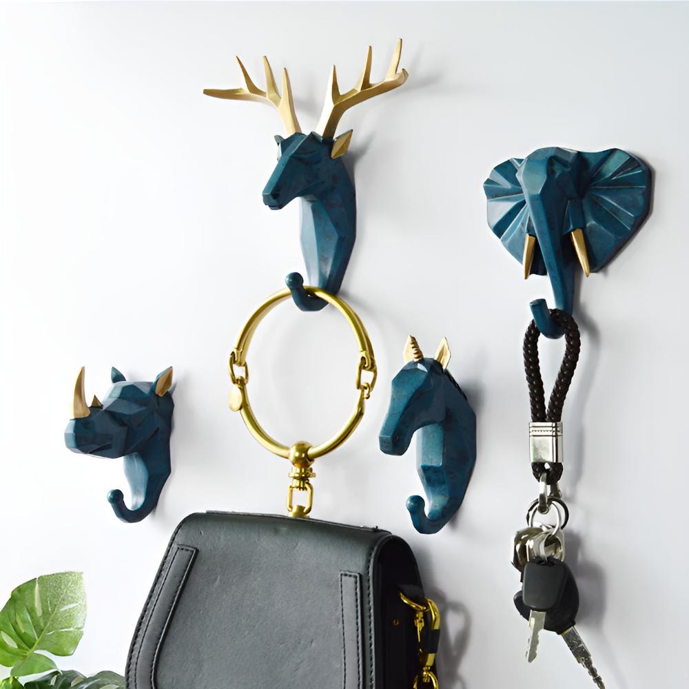 Animal Head Wall Hook Key Holder Organizer