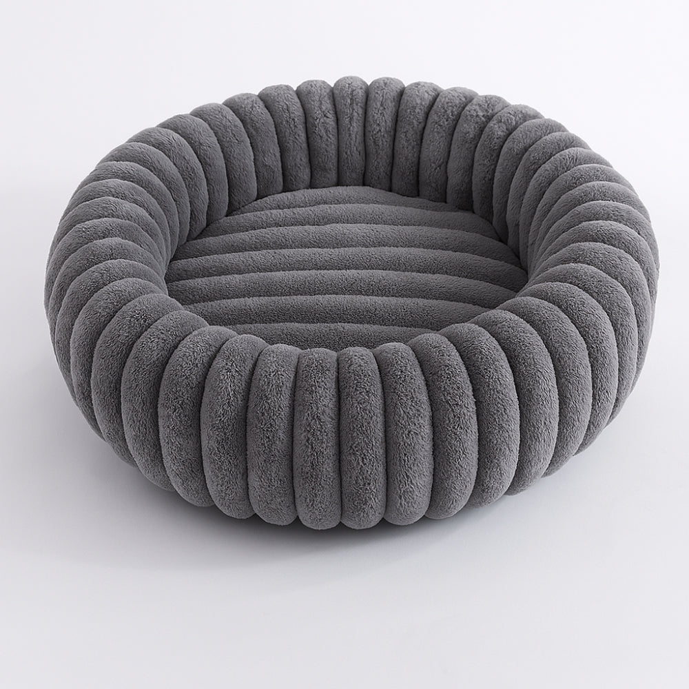 Plush Round Pet Bed for Cats and Small Dogs