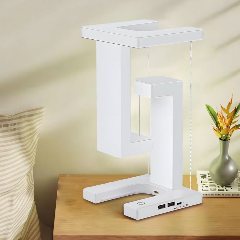 Levitating LED Table Lamp with Wireless Charging and Ambient Light