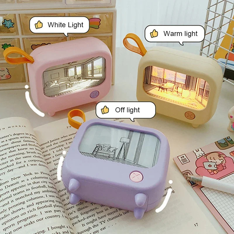 Mini LED Night Light with TV Painting Design