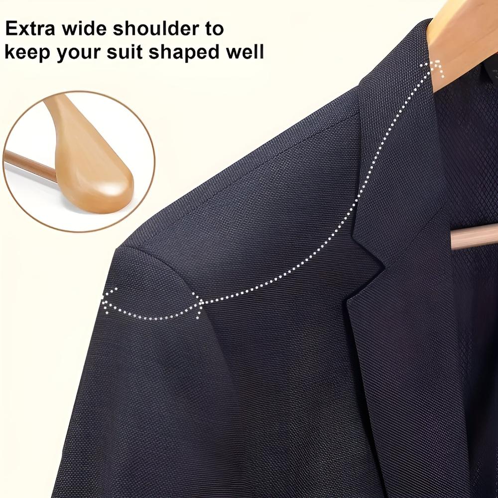 360° Wooden Suit Hanger with Non-Slip Bar