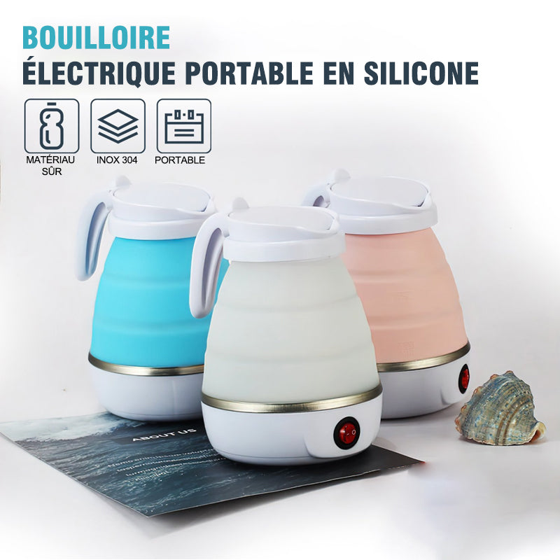 Portable Foldable Silicone Travel Kettle with Universal Plug