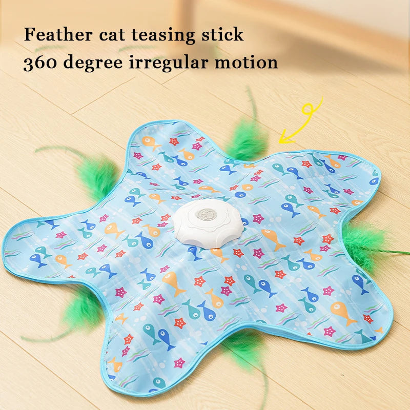 Interactive Automatic Cat Toy with Rechargeable Battery and Adjustable Speed Modes