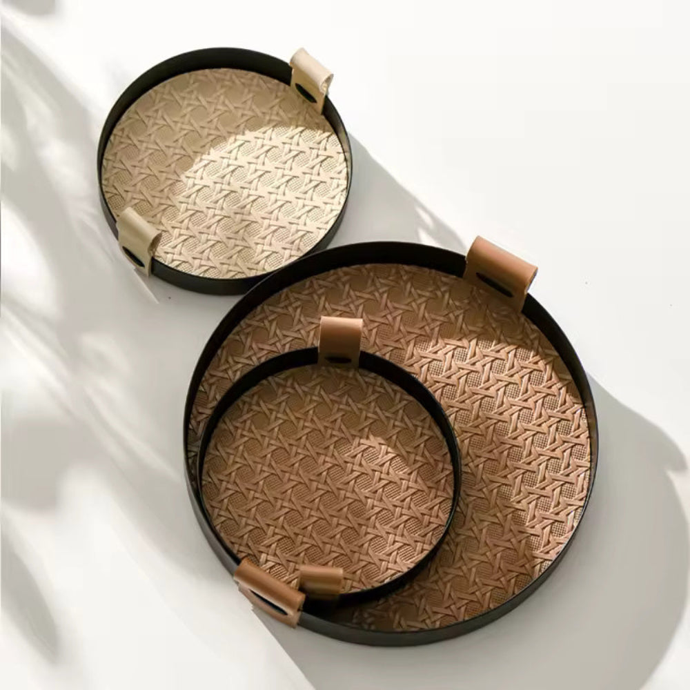Nordic Rattan Weave Tray for Organizing