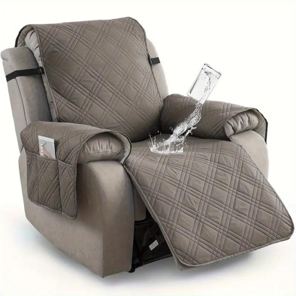 Premium Waterproof Non-Slip Recliner Slipcover with Side Pocket