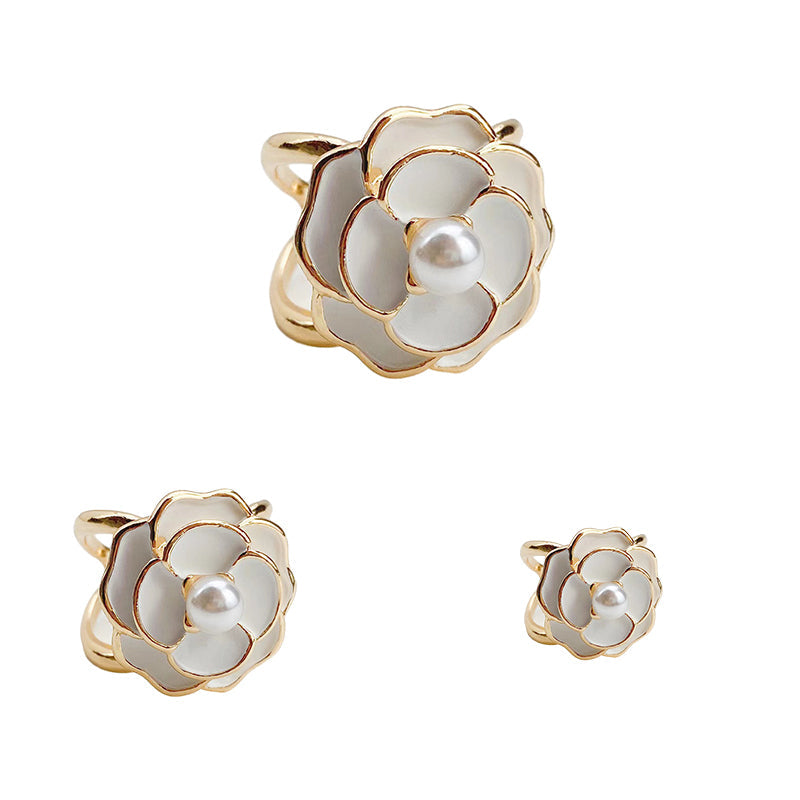 Silk Camellia Scarf Closure Accessory