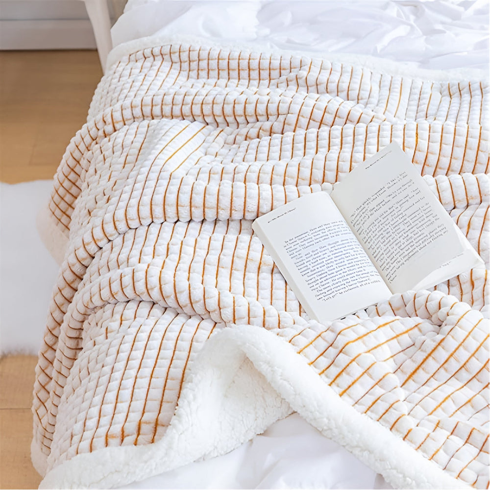 3D Waffle Sherpa Fleece Blanket