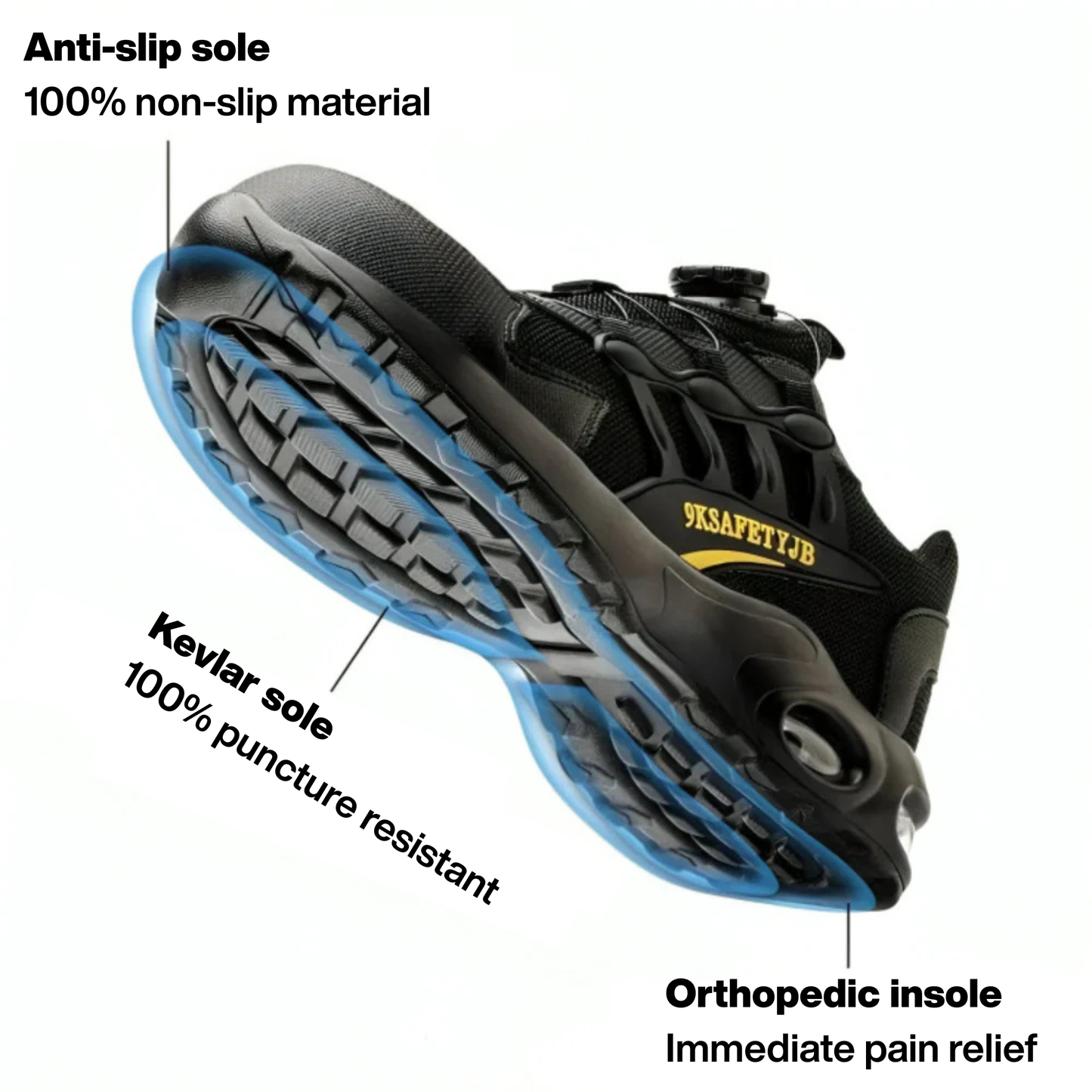 Orthopedic Safety Shoes with Non-Slip Sole and Maximum Comfort