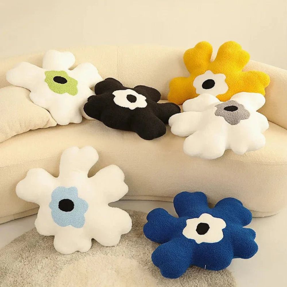 Cheerful Flower-Inspired Plush Cushion