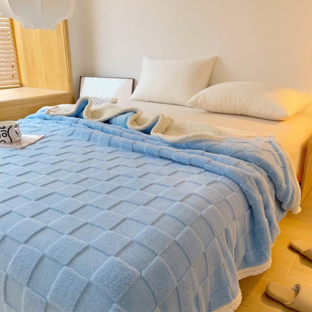 Checkerboard Plush Throw Blanket