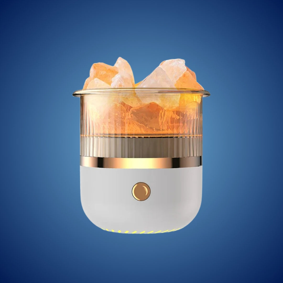 Crystal Salt Humidifier USB Aroma Diffuser with Night Light and Air Purifier
