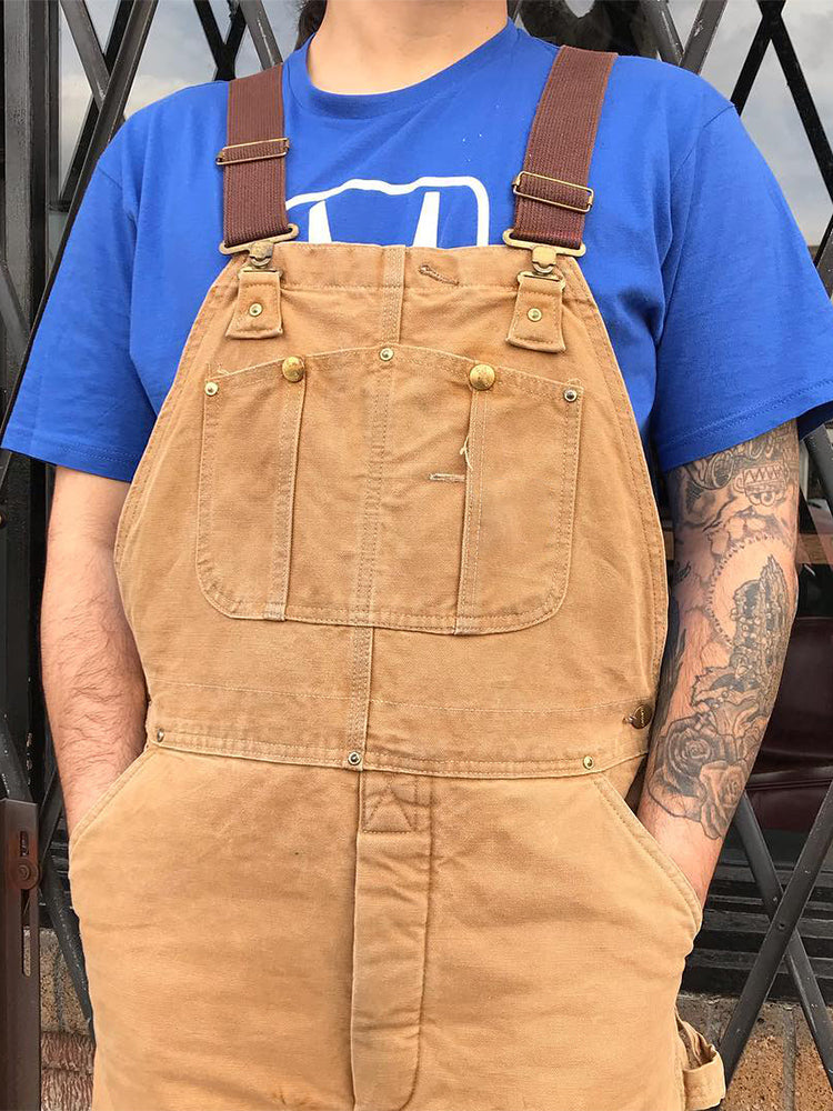 Men's Vintage Duck Canvas Bib Overalls with Adjustable Straps