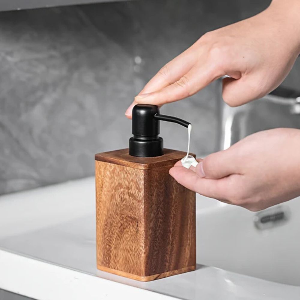 Walnut Wood Soap and Lotion Dispenser
