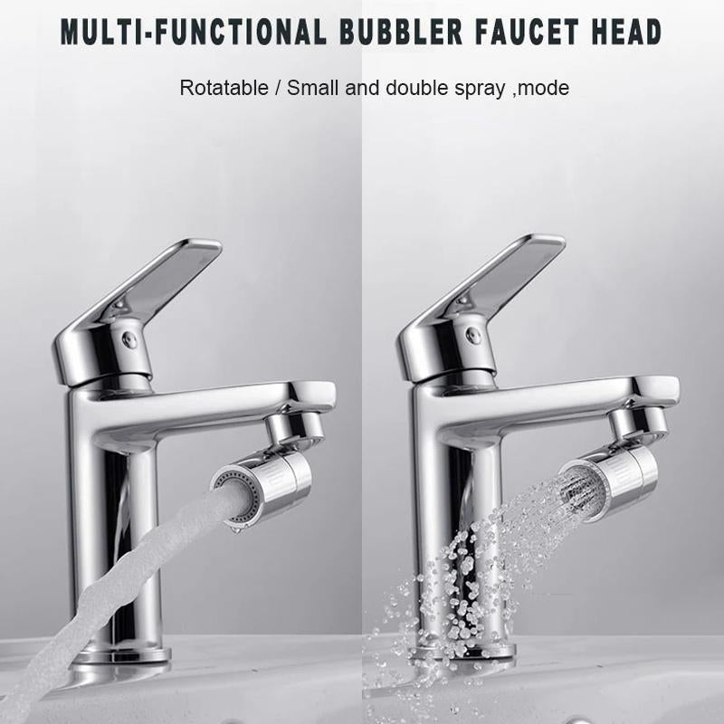 Rotatable Dual-Function Bubbler Faucet Head with 360-Degree Swivel