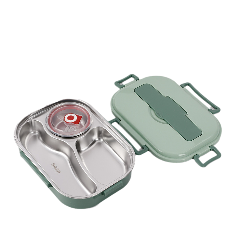Stainless Steel Insulated Bento Lunch Box with Soup Bowl and Compartments