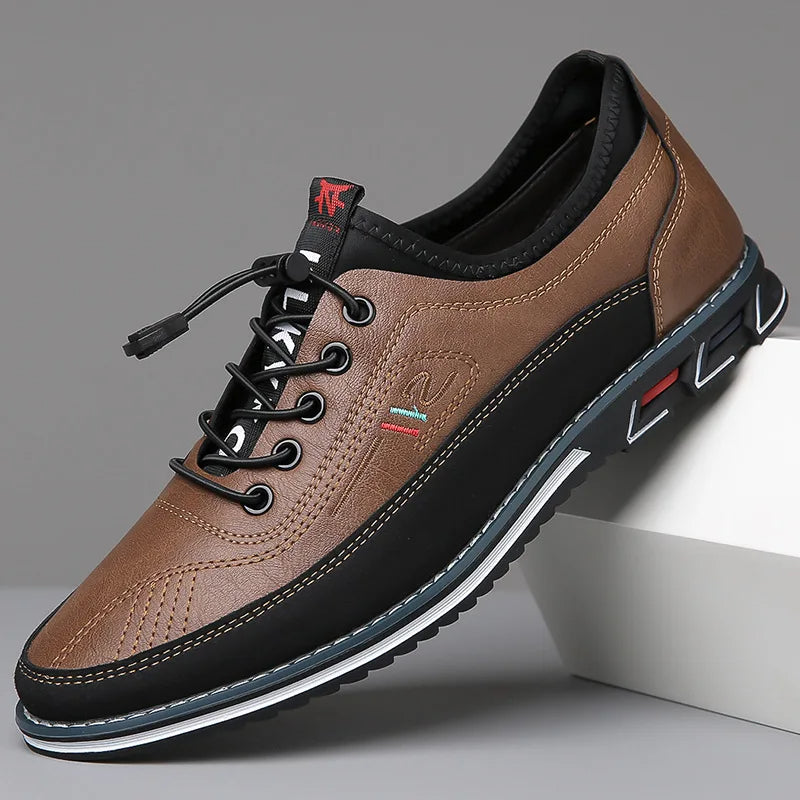 Comfortable Stylish Men's Work Shoes in Breathable PU Leather