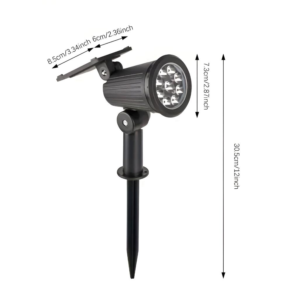 Rechargeable Solar Spotlight with 9 Ultra-Bright LEDs