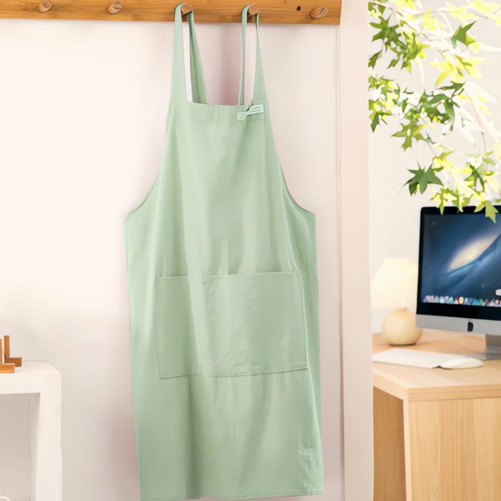 Cross-Back Cotton Apron with Pockets