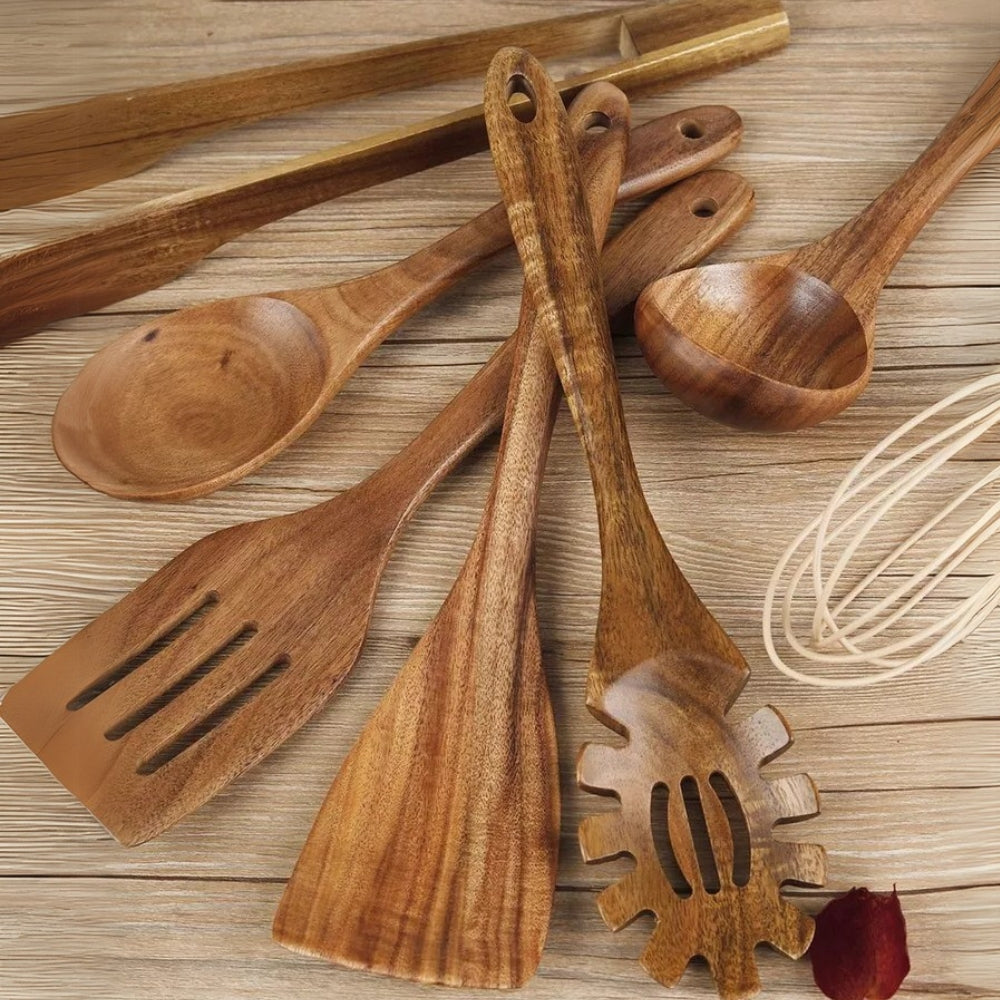 Premium 7-Piece Wooden Cooking Utensil Set