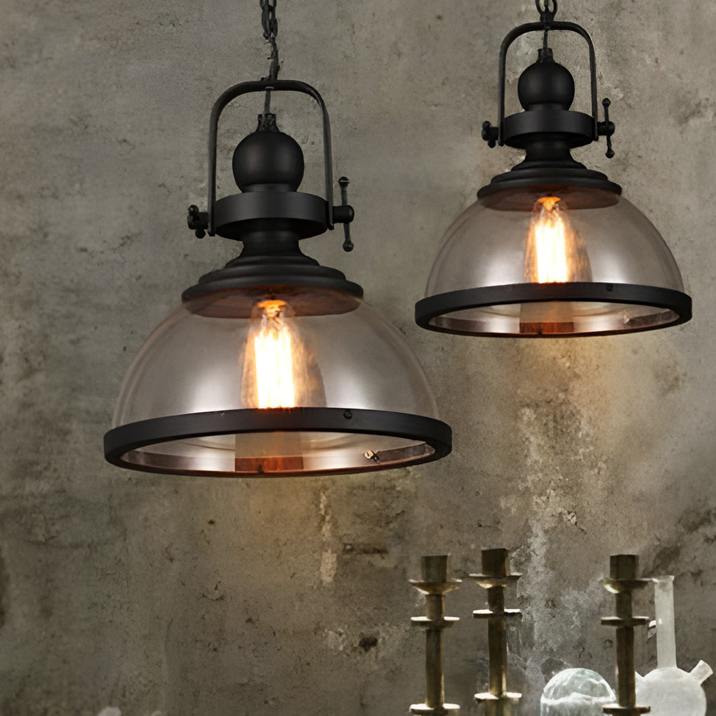 Antique Glass Industrial Chandelier Pendant Light