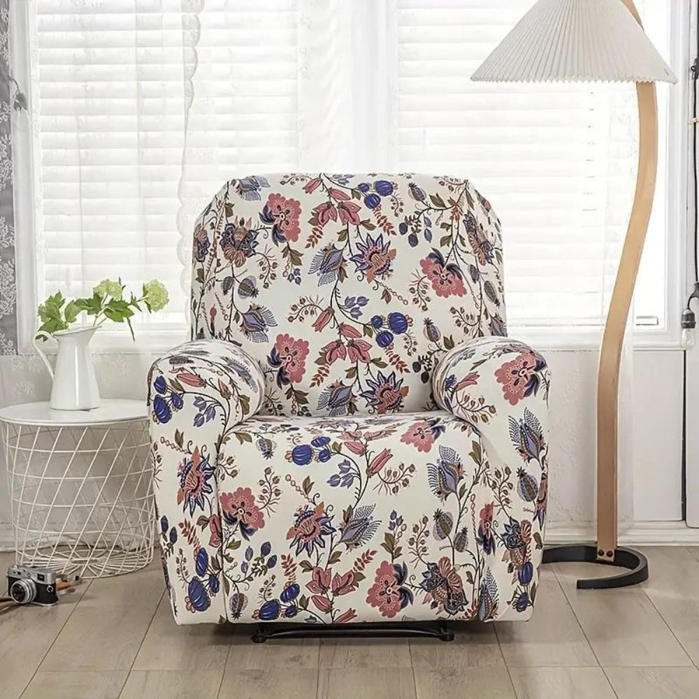 Recliner Sofa Cover with Side Pockets and Elastic Fit