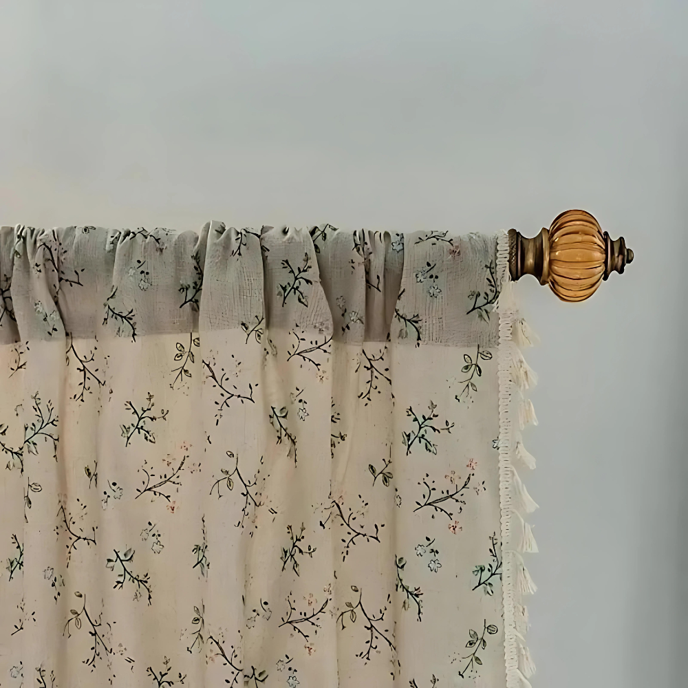 Boho Floral Lace Semi-Blackout Curtain