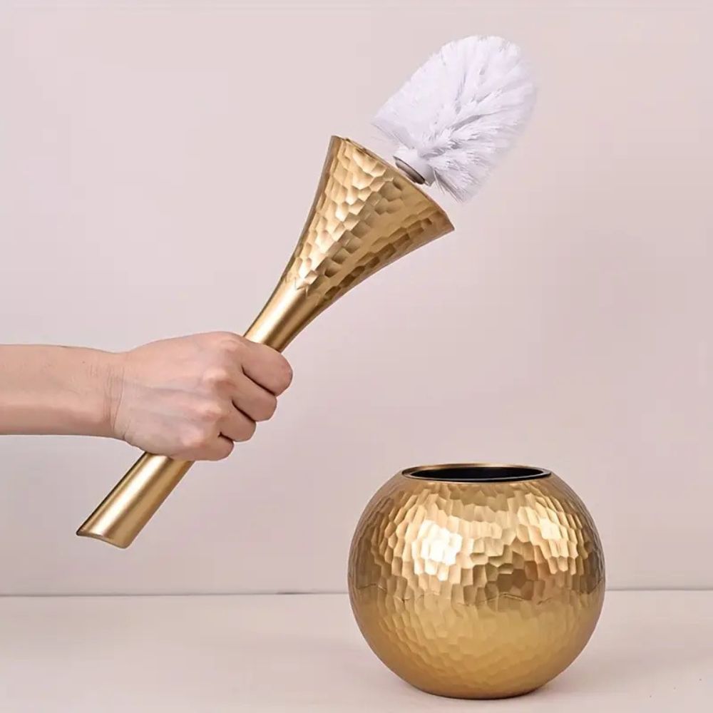 Elegant Toilet Brush with Ergonomic Handle and Storage Base