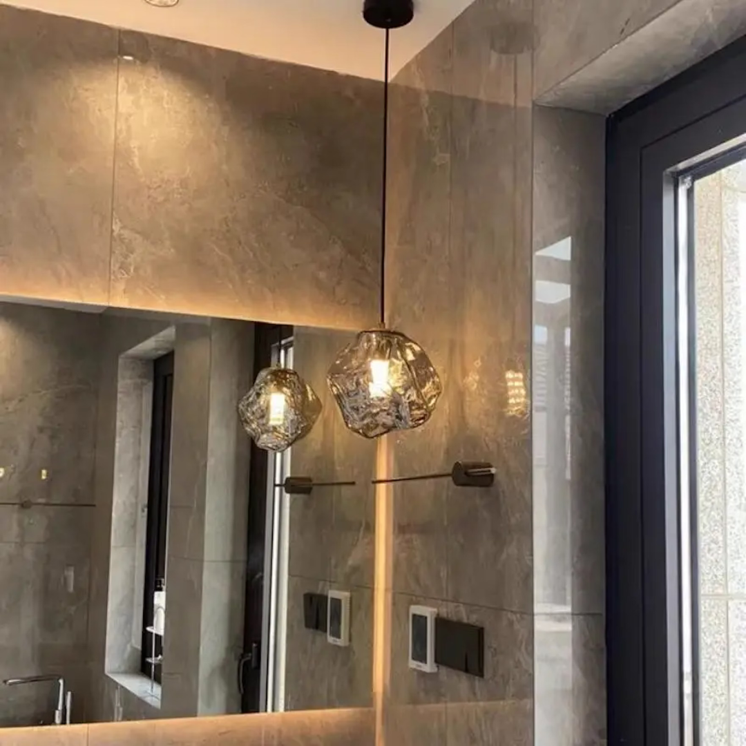 GlacierGlow Ice Cube Pendant Light