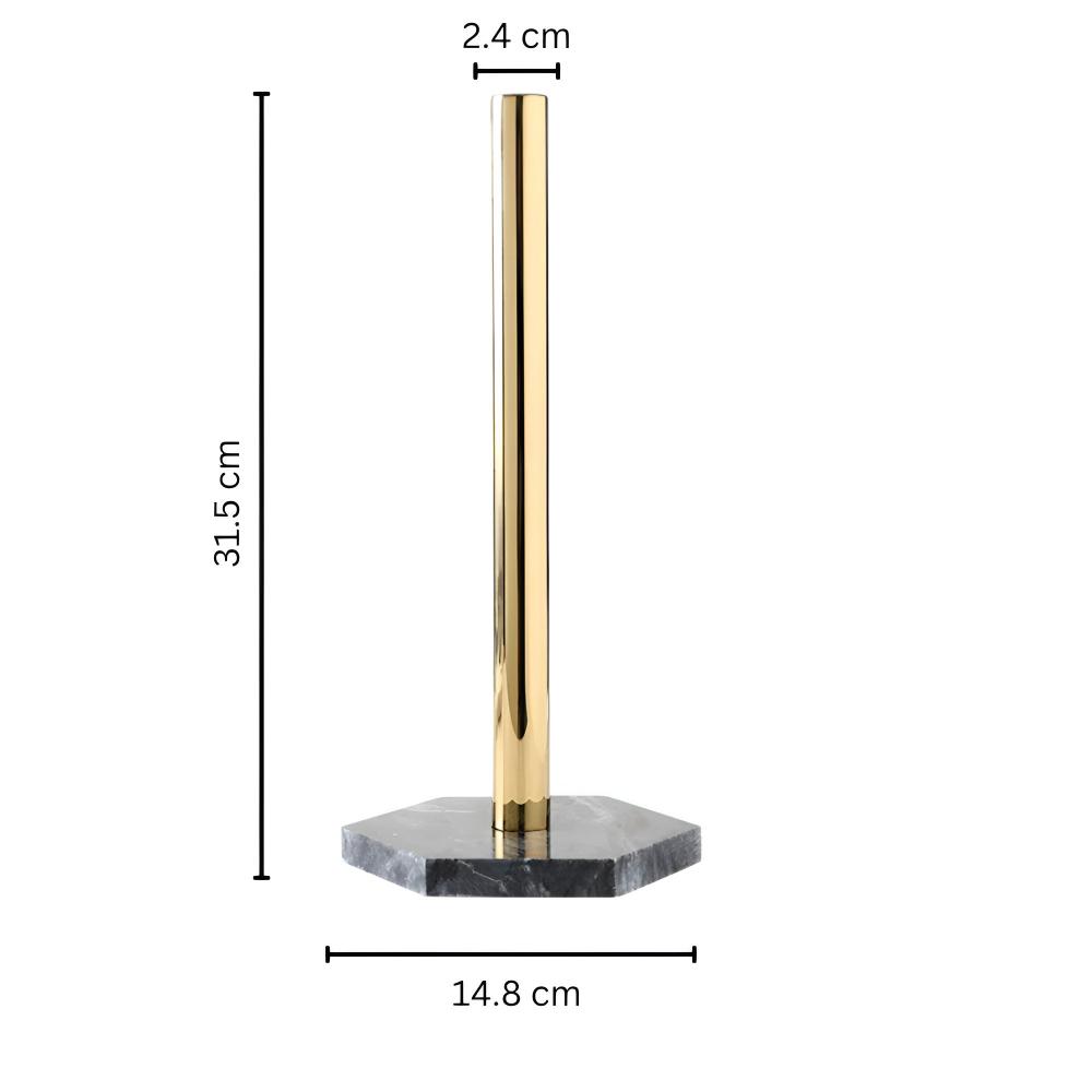 Marble Base Paper Towel Holder with Gold Accents