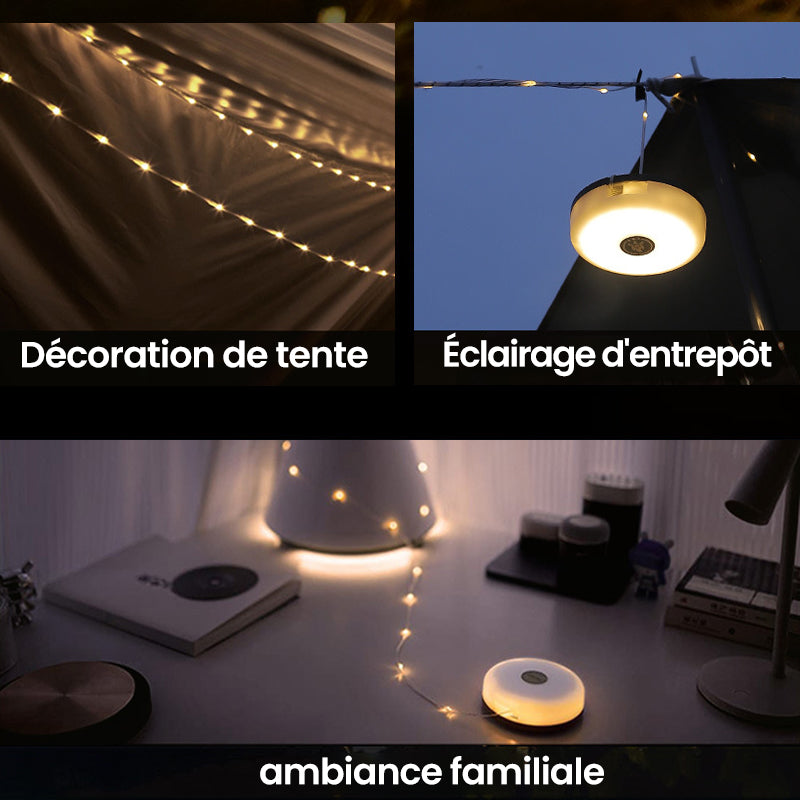 Portable Waterproof Magnetic Camping String Lights with USB Power