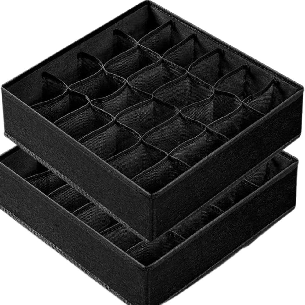 Foldable Sock and Underwear Storage Organizer with 24 Compartments
